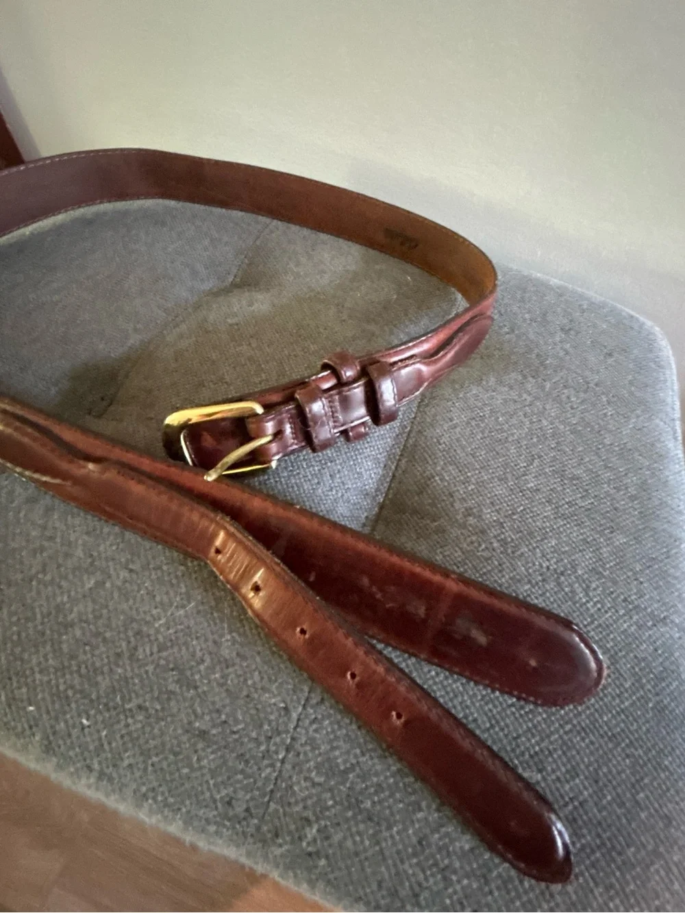 Vintage Cabela’s Brown Leather Belt Brass Buckle Size 32